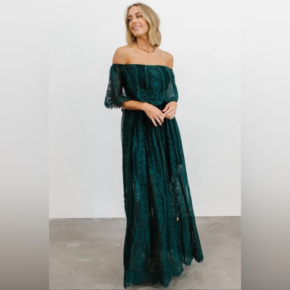 Baltic Born Dresses & Skirts - Baltic Born Caroline Lace Maxi Dress in Emerald